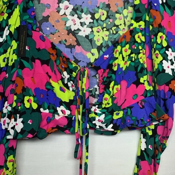 AFRM Vibrant Floral Tie-Front Blouse - Picture 3 of 14